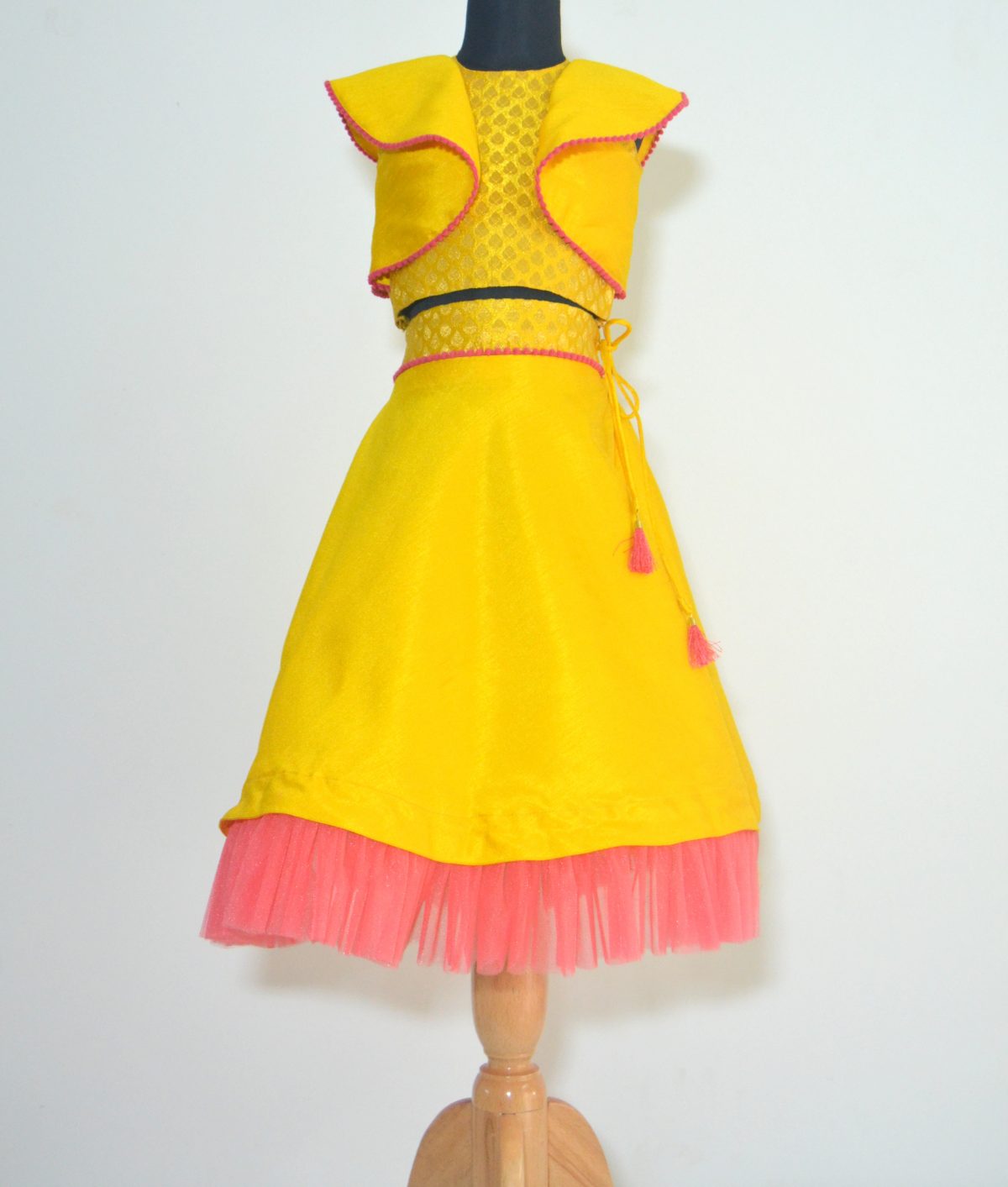 DSC 0005 scaled TBT Ruffle Crop Top and Skirt Set- Yellow