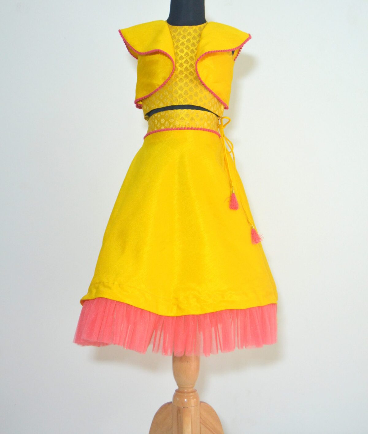 DSC 0005 scaled Ruffle Crop Top and Skirt Set- Yellow