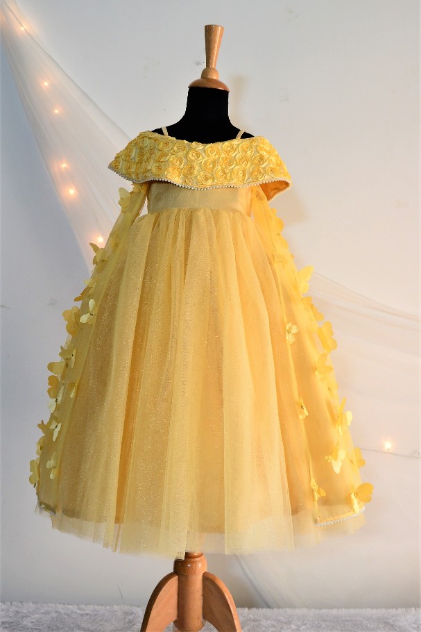 DSC 0056 1 TBT Off-Shoulder Butterfly Winged Gown- Yellow