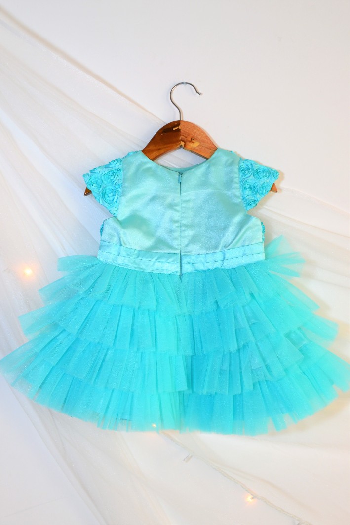 DSC 0134 TBT Rose Fluff Ball Dress - Turquoise
