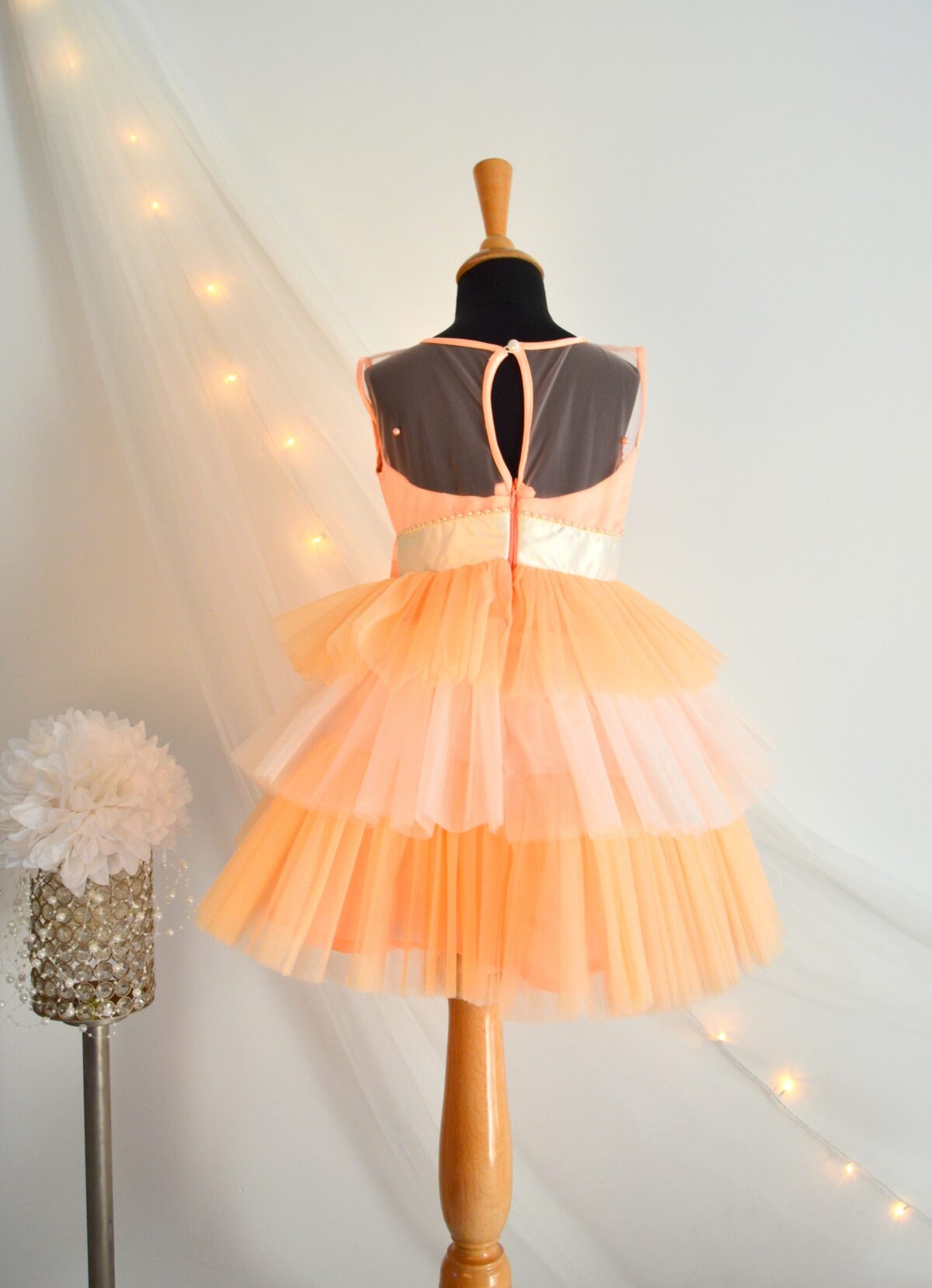 TBT0011 3 scaled Orange Bow Fluff Birthday Dress