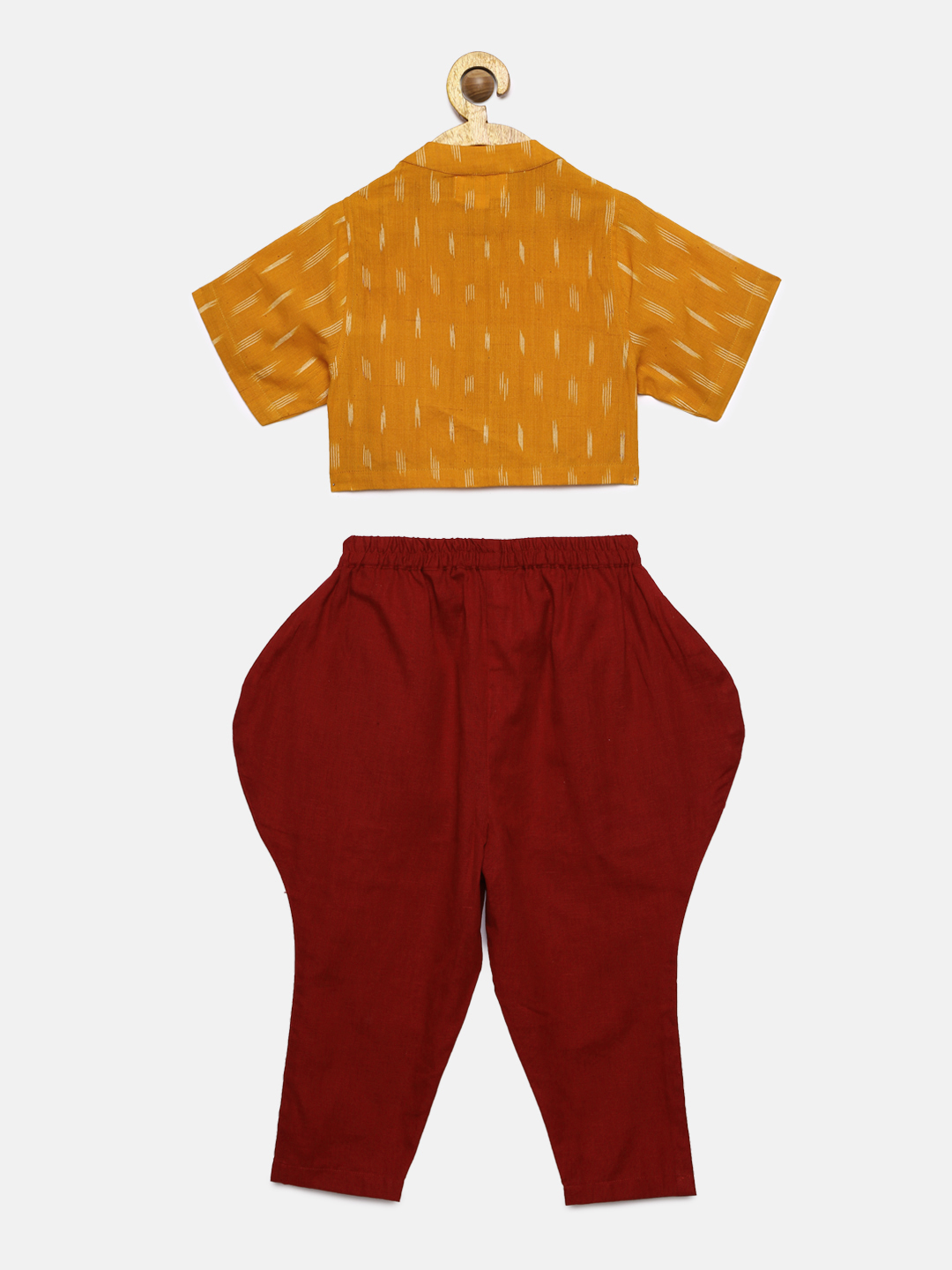 2 2 Ikat Crop Shirts with Baloons Pants- Yellow and Red