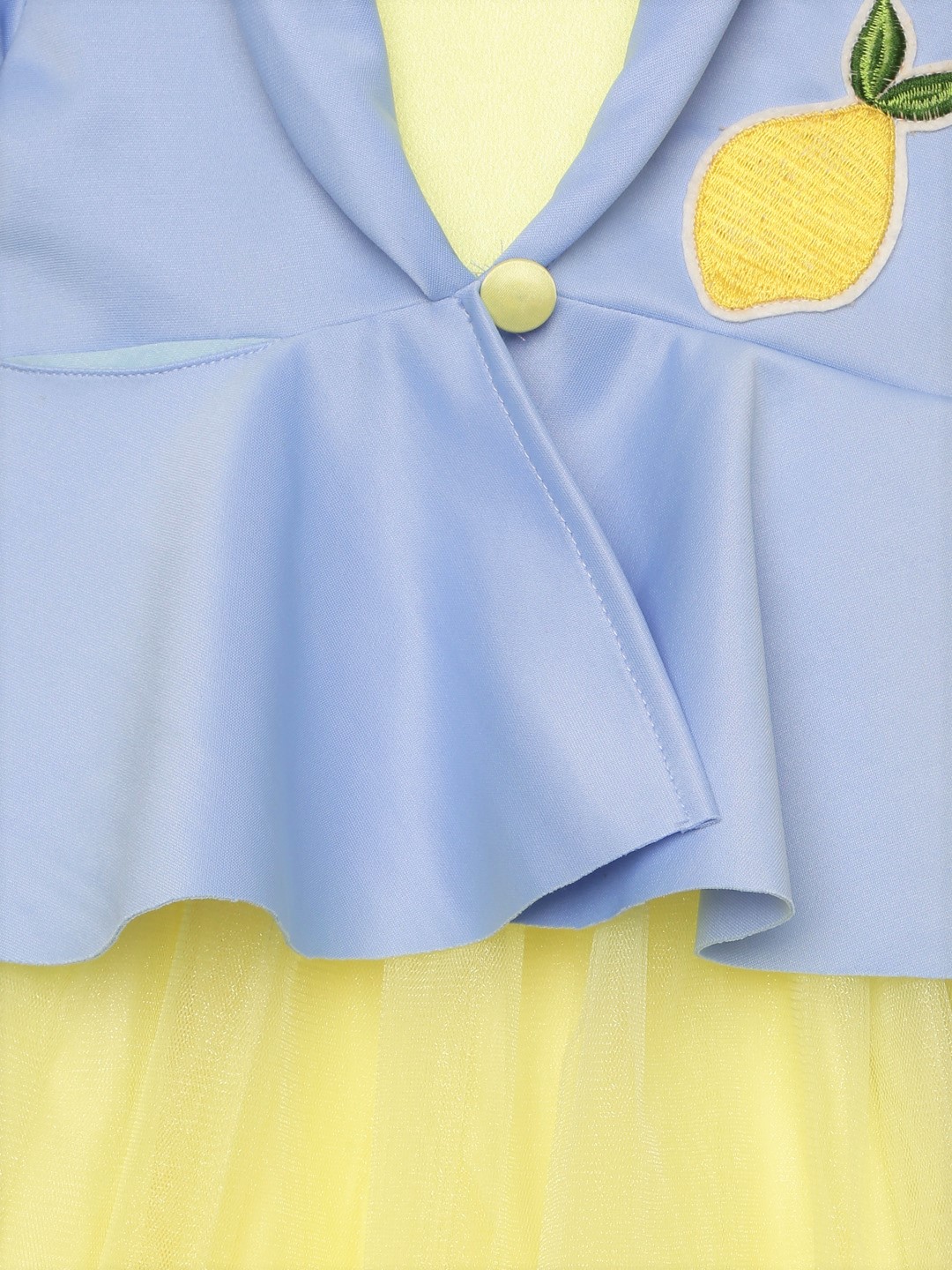 6 1 Gown with Lemon Embroided Patch and Peplum Jacket