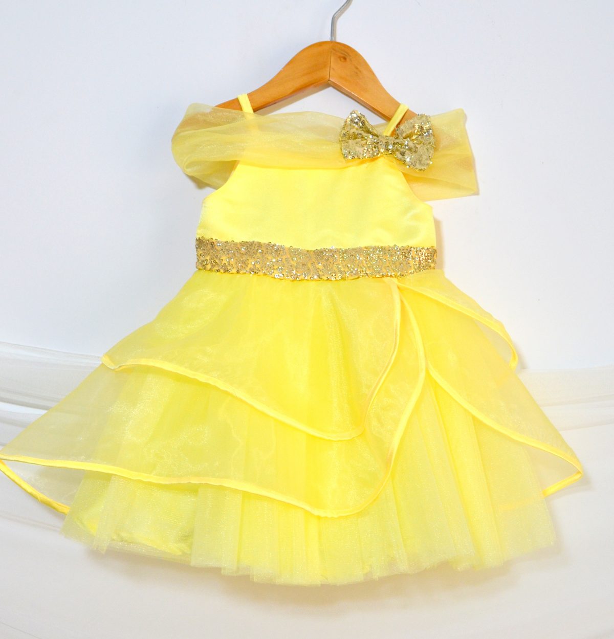 DSC 0070 scaled TBT Off-Shoulder organza layered gown- Yellow