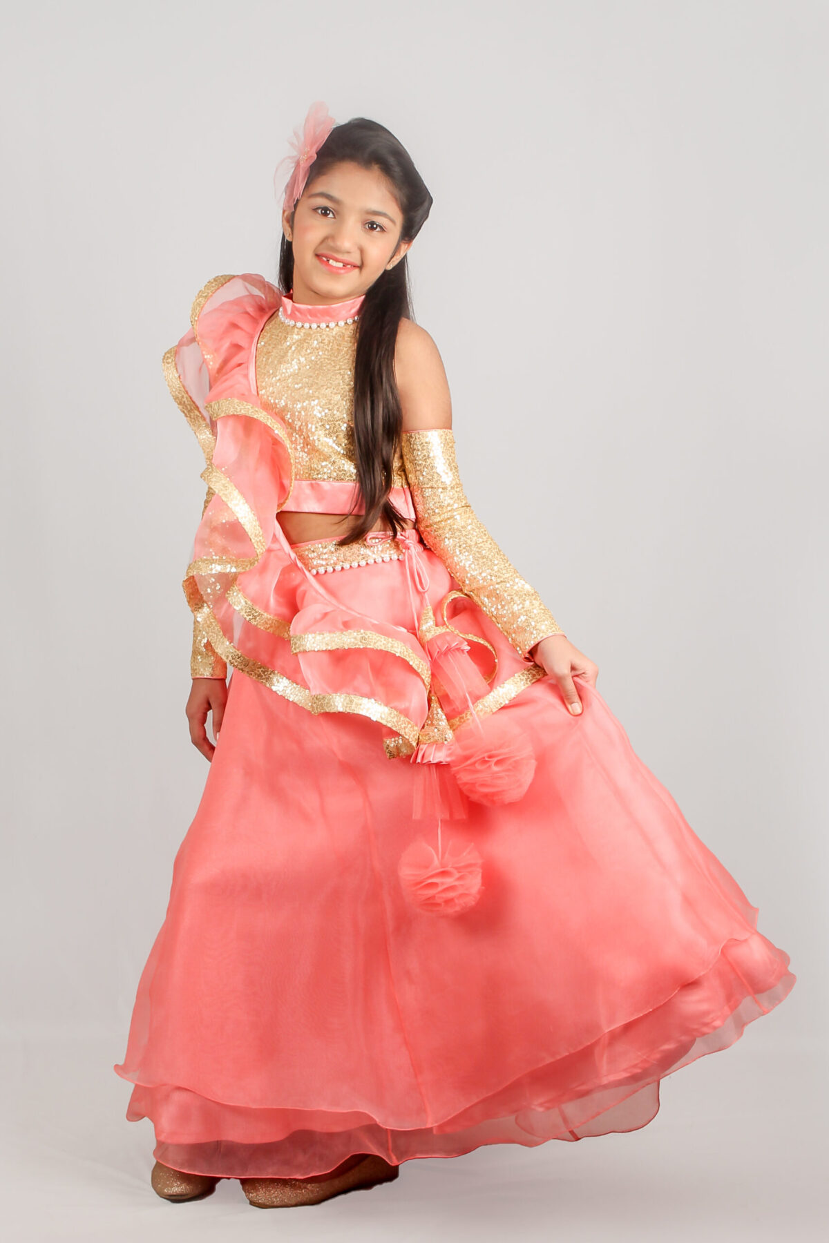 IMG 9968 3 scaled Blush Pink Princess style Lehenga Choli with Potli Bag