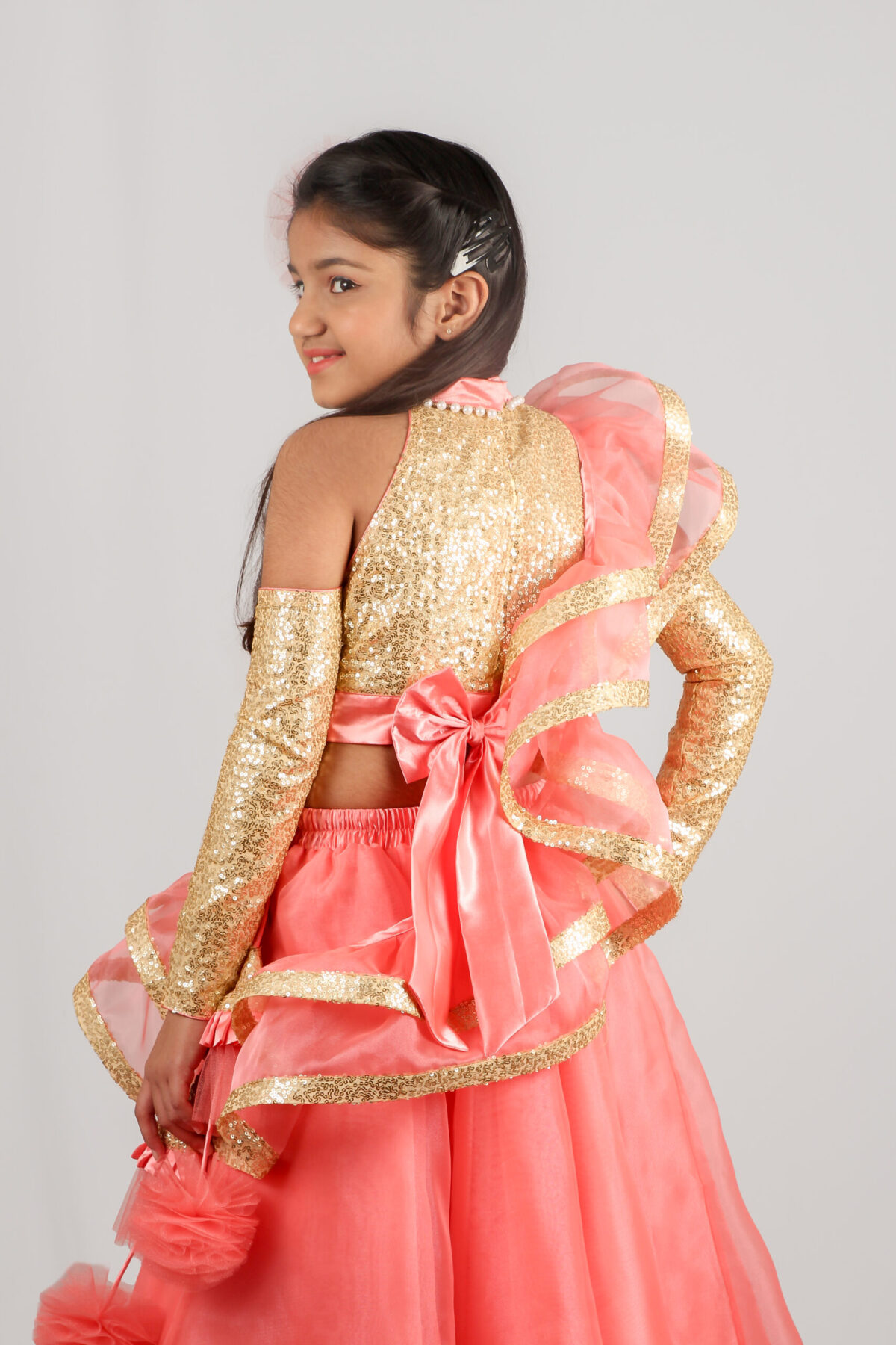IMG 9972 2 scaled Blush Pink Princess style Lehenga Choli with Potli Bag