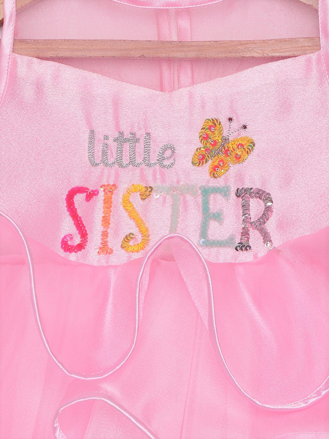 3 Little Sister Pink Ruffle Gown