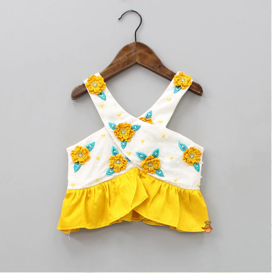 yellow dhoti top Embrace Elegance: Yellow Marigold Dhoti Set for Your Little Trendsetter
