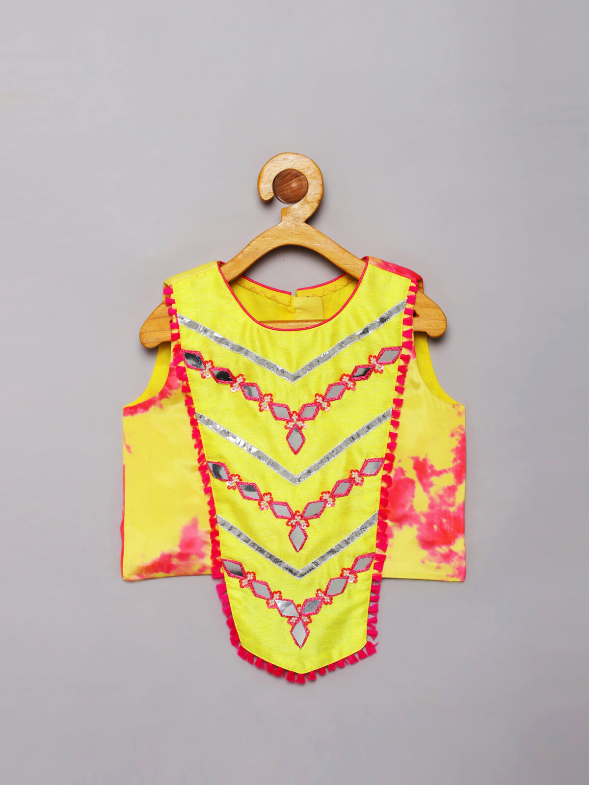 3 11 Yellow, Pink Tie Dye Sharara Set