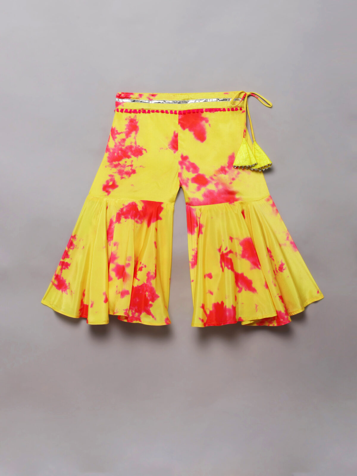 4 10 Yellow, Pink Tie Dye Sharara Set