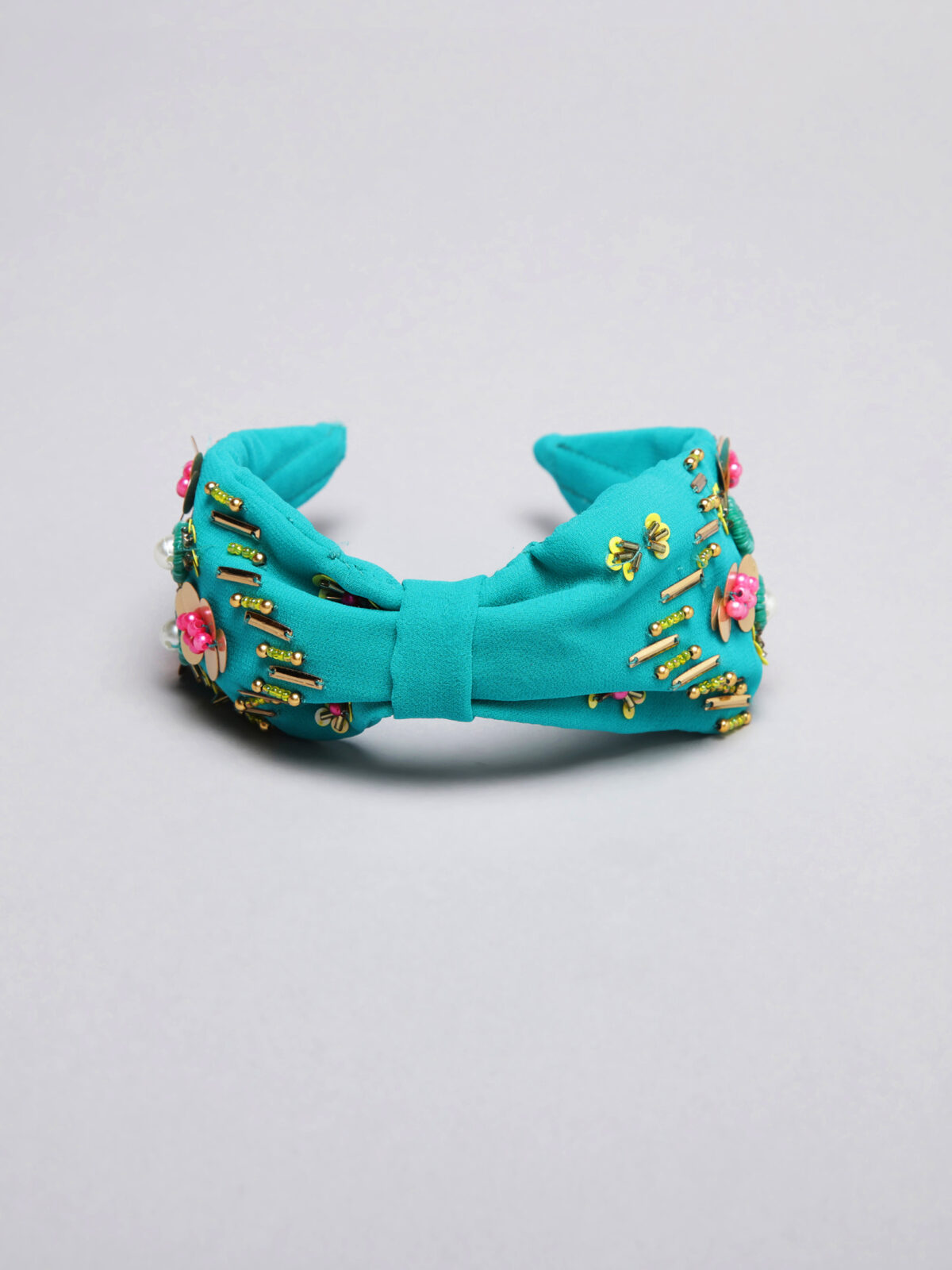 1 13 Blue Hand Embroidered Hairband