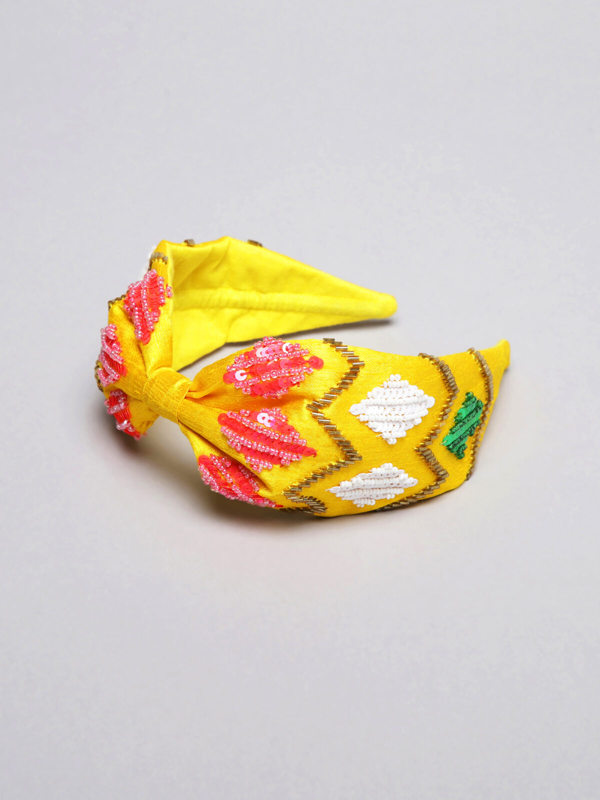 YellowTribalHB Yellow Hand Embroidered Hairband