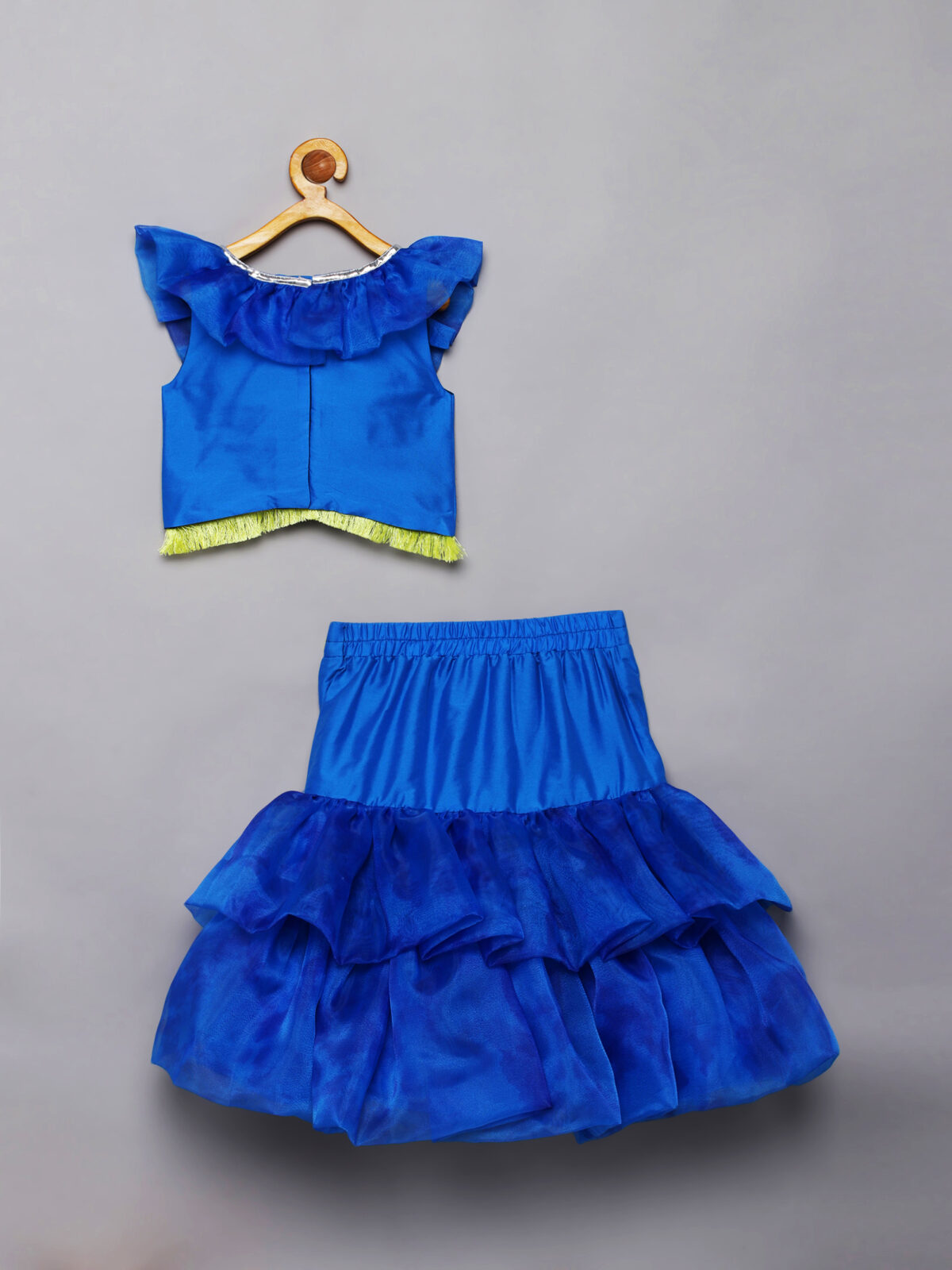 2 9 Blue Organza Fish-cut lehenga choli